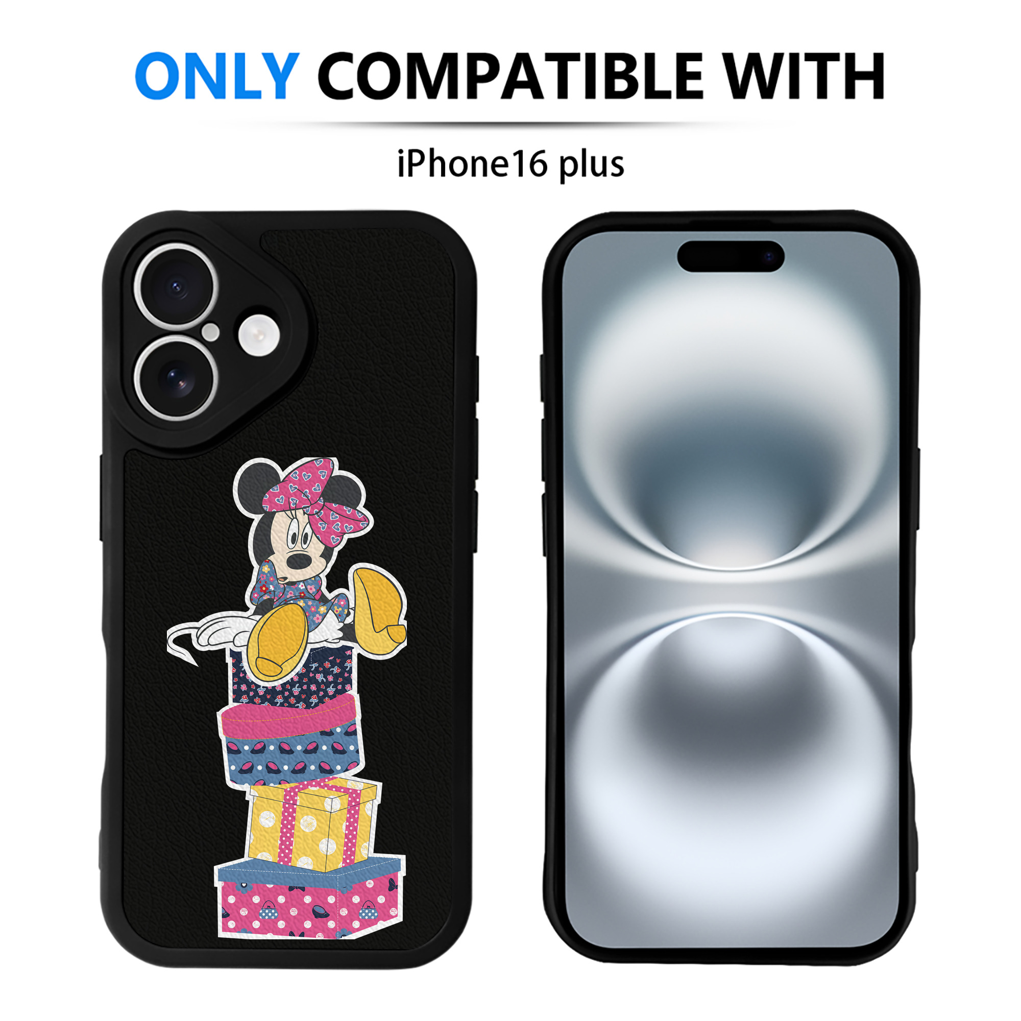 （画像用） ミッキーマウス Mickey Mouse 【iPhone 16シリーズ対応】シリコンスマホケース（レザー調） 材質：シリコン